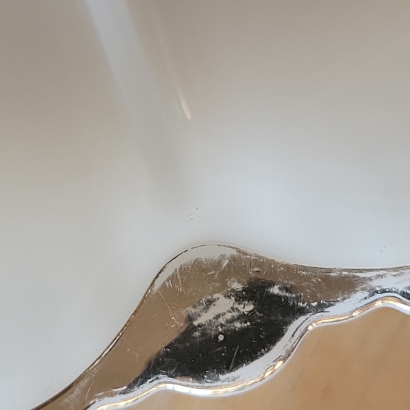 Vintage Anchor Hocking Fire King White Milk Glass Gold Trim Divided Relish Dish. - Picture 3 of 6